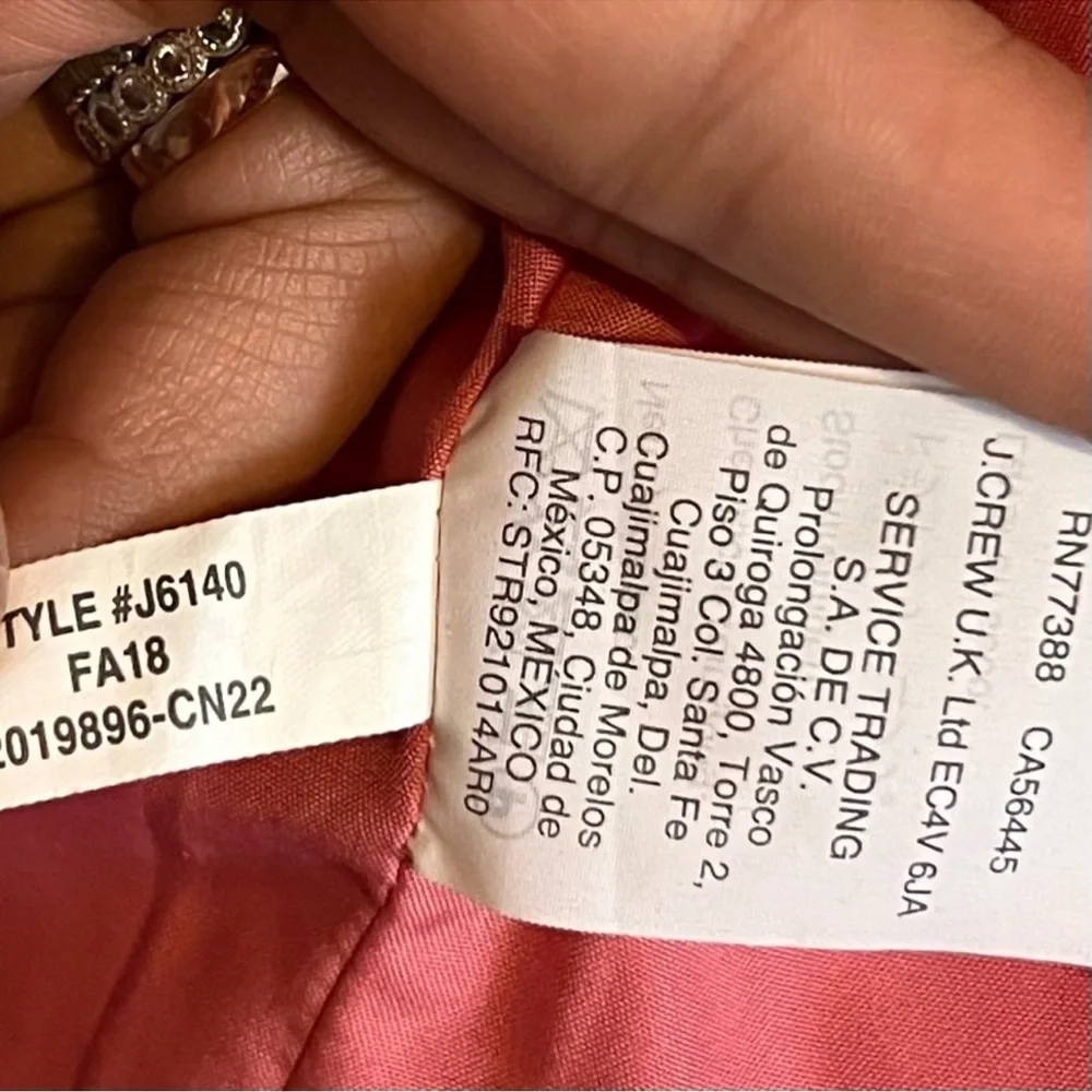 j crew mercantile pink wool blend city coat size 4 - Picture 8 of 9